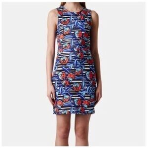 Topshop Floral Slice Bright BodyCon Dress US 4